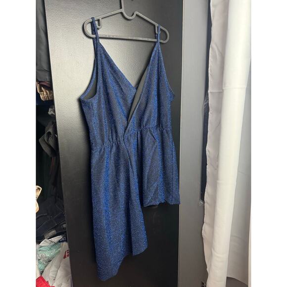 City Chic Electric Blue Asymmetrical Blouse High Stretch - Large/20 (Plus) NWT - Picture 2 of 14